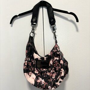 Betsey Johnson Betseyville Skulls & Pink Cherry Blossoms Hobo Bag